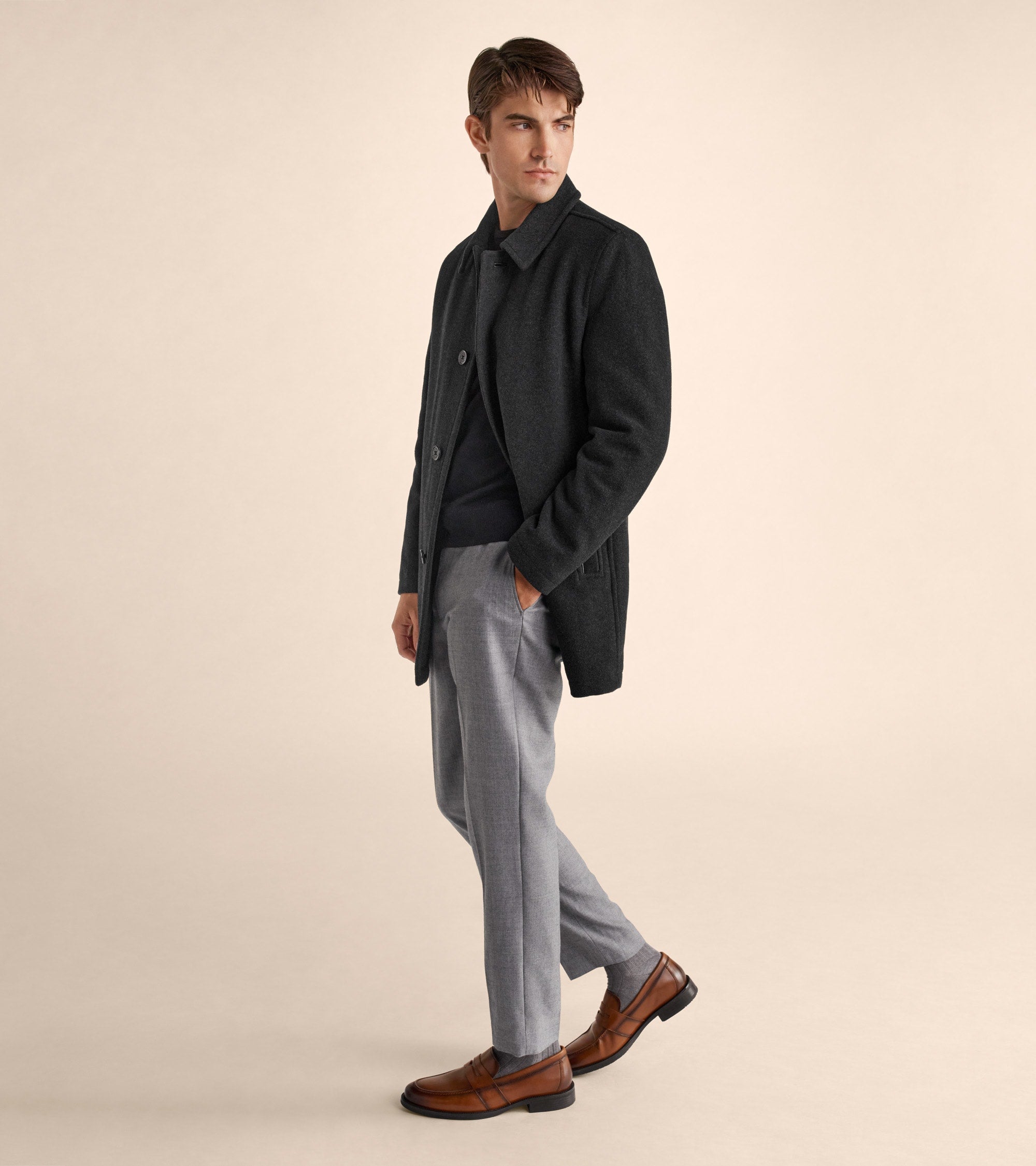 Men's Wool-Blend Car Coat - Image 2