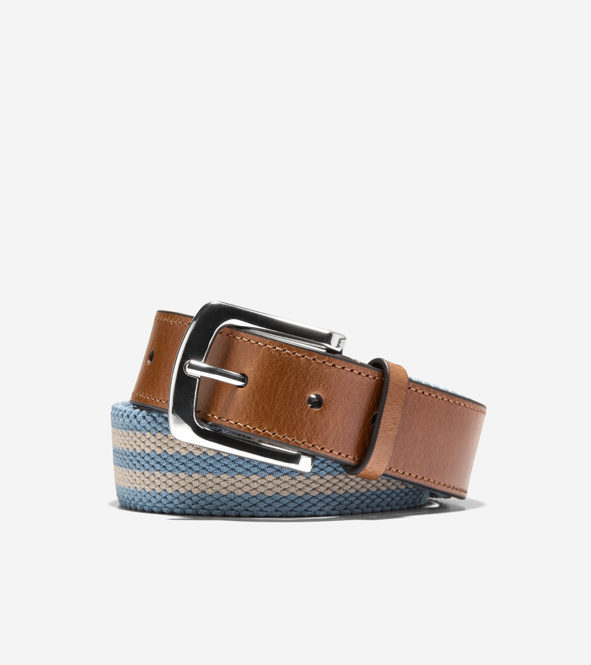 Men's 35MM Striped Canvas Stretch Belt