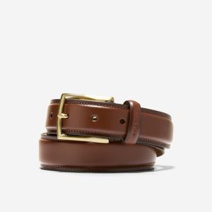 Men's 32MM Burnished Leather Belt With Lace Tip