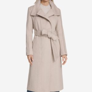 Women's Slick Wool Belted Coat